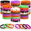 JUNEBRUSHS 64pcs Halloween Party Favors Silicone Bracelets