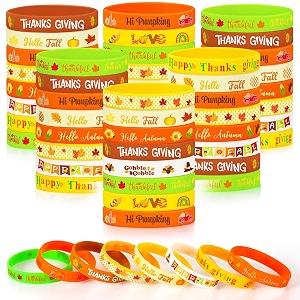 JUNEBRUSHS 64pcs Thanksgiving Party Favors Fall Silicone