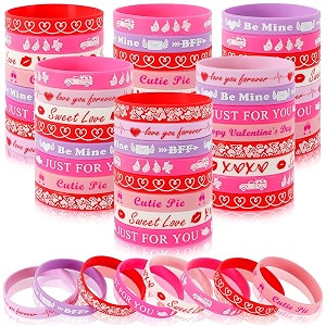 JUNEBRUSHS 64Pcs Valentines Day Party Favors Silicone