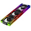 JM V3 120mm PC Case Fan Infinity Mirror Module Daisy-Chain 120mm RGB PWM Fan Triple Pack Suitable for Computer Case &amp; 360mm AIO Cooler(Black-3Pack)