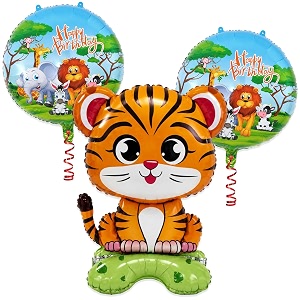 Jungle Theme Foil Balloons Birthday Decoration for