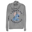 Junior's Lilo &amp; Stitch I Don't Do Mornings Stitch Cowl Neck Sweatshirt