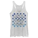 Junior's Lilo & Stitch Blue Checkered Palm Trees Racerback Tank Top