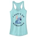 Junior's Lilo &amp; Stitch I Don't Do Mornings Stitch Cowl Neck Sweatshirt