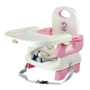 junior joe 2 in 1 baby booster seat with removable dining tray and safety belt pink