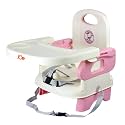 JUNIOR JOE 2 in 1 Baby Booster Seat With Removable Dining Tray and Safety Belt (PINK)