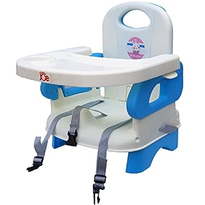 junior joe 2 in 1 baby booster seat with removable dining tray and safety belt blue
