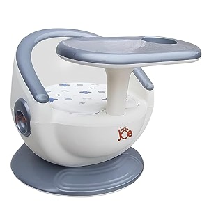 junior joe 2 in 1 feeding chair amp booster seat with detachable dining food tray and pu cushion pad dining chair for kids and toddler grey-1-2 year old