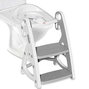 junior joe 2 in 1 potty training toilet for boys amp girls used as toddler potty seat amp kids step stool grey 1