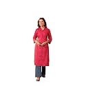 Juniper Fuchsia Floral Printed Straight Kurta