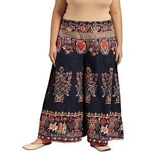 Juniper Womens Plus Size Indigo Cotton Printed