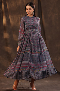 Juniper Women Tiered Black Ankle Length Dress