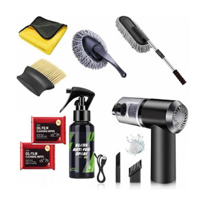 JUNJULA 8in1Car CleaningKit3in1 VacuumGlassCleaner SprayMicrofiberDusterBrushTowel J54862 Vehicle