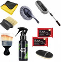 JUNJULA 9in1Car CleaningKitGlassCleaner SprayMicrofiberDusterACvent BrushTowelGlove J5263 Vehicle