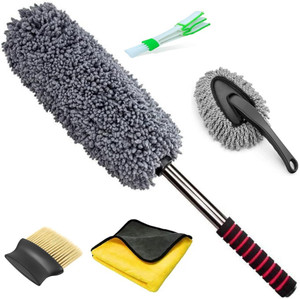 JUNJULA Round Car Duster Interior Cleaning Brush