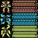 Junkin 100 Pcs Transformable Fidget Spinners Toys Bulk, Bright