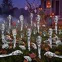 Junkin 28 Pcs/14 Pairs Halloween Skeleton Hands Stakes Groundbreaker Decor