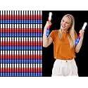 Junkin 90 Pcs 4th of July Glow Sticks Bulk 15. 8" Independence Day Red White and Blue LED Foam Lighted Sticks Patriotic with 3 Flashing Modes for Memorial Day Birthday Party