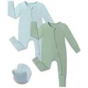 JunNeng Viscose from Bamboo Baby Boy Sleeper Pajamas with Mitts
