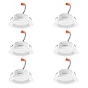 Juno RetroBasics 4" LED Recessed Lighting 5-in-1 CCT, Matte White, 6-Pack