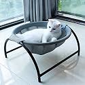 JUNSPOW Cat Bed Sleeping Cat Hammock, 16.9in x 16.9in x 9.5in, Grey