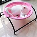 JUNSPOW Cat Bed Sleeping Cat Hammock, 16.9in x 16.9in x 9.5in, Pink