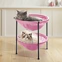 JUNSPOW Double Cat Bed Pink, Breathable for 2 Cats, 22.8in x18.7in x 18.7in