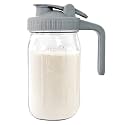 JunVpic Breast Milk Pitcher, 32 oz Wide Mouth Glass Mason Jar with Lid
