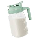 JunVpic Breast Milk Pitcher, 32 oz Wide Mouth Glass Mason Jar with Lid