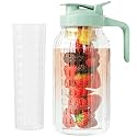 JunVpic Glass Mason Jar Pitcher, 64 oz Wide Mouth Jug