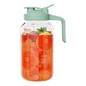 JunVpic Glass Pitcher with lid, 64 oz Wide Mouth Mason Jar