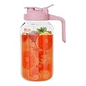 JunVpic Glass Pitcher with lid, 64 oz Wide Mouth Mason Jar