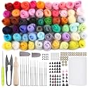 Needle Felting Kits Felt Needle Kit Wool Felting Kit 60 Colors Felting Wool