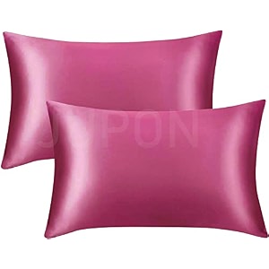 jupon silk pillow cover pack of 2 - purple silk pillow cases for hair and skin 16x26 inches mulberry silk with envelope closure