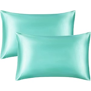 jupon standard silk pillow cover set of 2 - turquoise silk pillow cases for hair and skin 18x28 inches mulberry silk with envelope closure