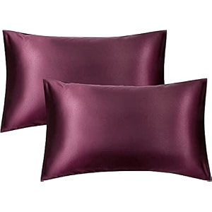 jupon standard silk pillow cover set of 2 - violet silk pillow cases for hair and skin 20x30 inches mulberry silk with envelope closure