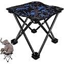 Camping Stool Ultralight Camping Stoiol Max Load 100KG Portable Lightweight, Outdoor Fishing Picnic Beach Seat Folding Oxford Cloth Stool Chairs, Medium (11.5 HX11.5 L X11.5 W), Multicolour