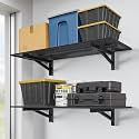 Jusgym 2 Pack Garage Wall Shelving, 1.5x4ft, 700LBS Integrated Wall Shelves