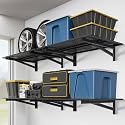 Jusgym 4 Pack Garage Shelving Wall Mounted, 2x3ft, 1400LBS Integrated Grid