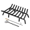 Jusgym Fireplace Grate 30in with 8 Support Legs and Fire Tongs & Poker