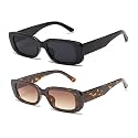 Rectangle Sunglasses for Women Retro Fashion Sunglasses UV 400 Protection Square Frame Eyewear