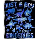 Just A Boy Who Loves Dinosaurs Blanket Gifts for Boys Girls