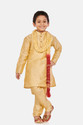 Just Creation Boys Festive & Party Kurta, Pyjama & Dupatta Set (Gold Pack of 1)