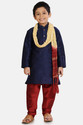 Just Creation Boys Festive & Party Kurta, Pyjama & Dupatta Set (Blue Pack of 1)