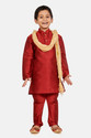 Just Creation Boys Festive & Party Kurta, Pyjama & Dupatta Set (Maroon Pack of 1)
