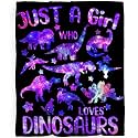 Just A Girl Who Loves Dinosaurs Blanket Gifts for Boys Girls