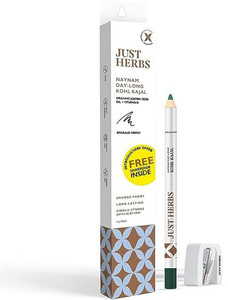 just herbs 2 in 1 long lastingpigmented  waterproof kajaleyeliner pencil with sharpener