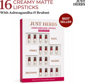 just herbs herb-enriched ayurvedic intense colour micro mini lipstick set - 16 shades