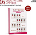 Just Herbs Herb-Enriched Ayurvedic Intense Colour Micro Mini Lipstick Set - 16 Shades