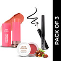 Just Herbs Blush, Line & Glow Set (Blush Stick, Lip Cheek Tint & Eyeliner)